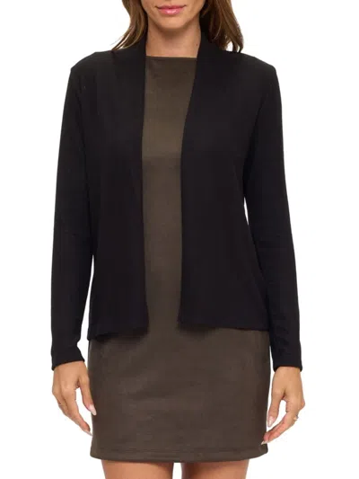 Renee C Women's Long Sleeve Knit Bolero In Black