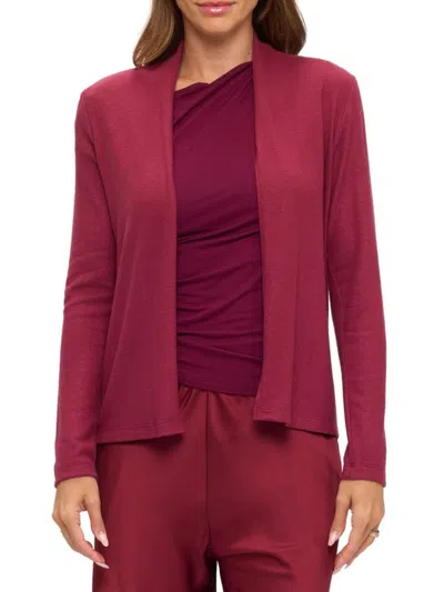Renee C Women's Long Sleeve Knit Bolero In Burgundy