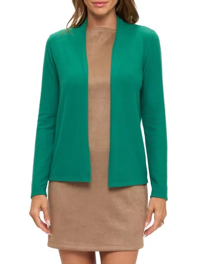 Renee C Women's Long Sleeve Knit Bolero In Green