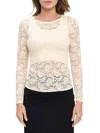 Renee C Women's Long Sleeve Lace Top In Yellow