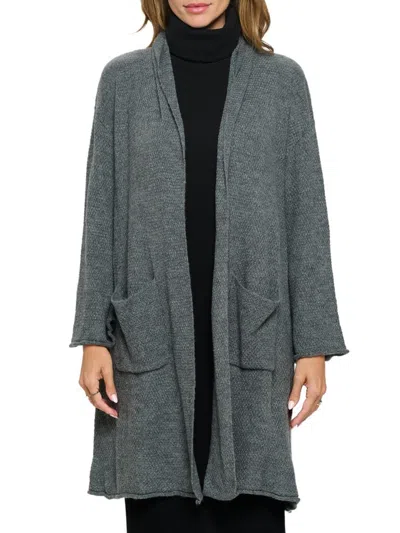 Renee C Women's Longline Knit Cardigan In Mocha
