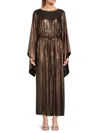 Renee C Women's Metallic Batwing Sleeve Maxi Dress In Bronze