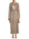 Renee C Women's Metallic Batwing Sleeve Maxi Dress In Gold