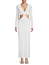 Renee C Women's Metallic Cutout Maxi Dress In Ivory