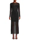 Renee C Women's Metallic Mesh Maxi Dress In Black