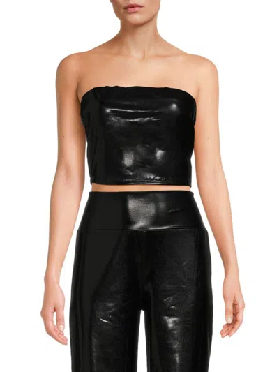 Renee C Women's Metallic Tube Top In Black