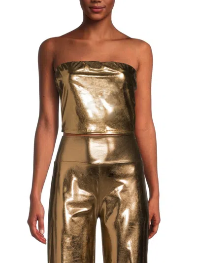 Renee C Women's Metallic Tube Top In Copper