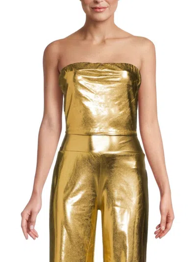 Renee C Women's Metallic Tube Top In Gold