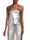 Renee C Women's Metallic Tube Top In Silver