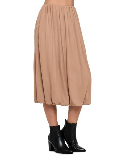 Renee C Women's Midi Bubble Skirt In Dark Taupe