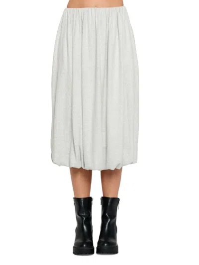 Renee C Women's Midi Bubble Skirt In Heather Grey