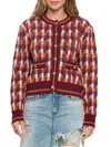 Renee C Women's Multicolor Plaid Cardigan In Rust