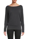 Renee C Women's Off Shoulder Lounge Top In Black