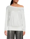 Renee C Women's Off Shoulder Lounge Top In Ivory