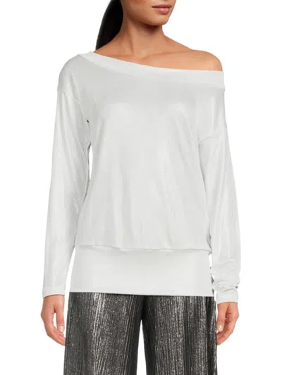 Renee C Women's Off Shoulder Lounge Top In Ivory