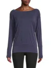 Renee C Women's Off Shoulder Lounge Top In Navy