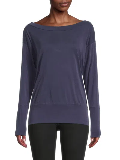Renee C Women's Off Shoulder Lounge Top In Navy