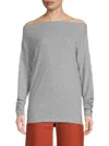 Renee C Women's Off The Shoulder Heathered Top In Grey