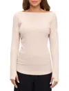 Renee C Women's Off-the-shoulder Rib Knit Top In Neutral