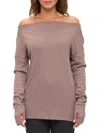 Renee C Women's Off-the-shoulder Rib Knit Top In Pink