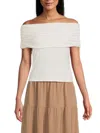 Renee C Women's One Shoulder Draped Top In Ivory