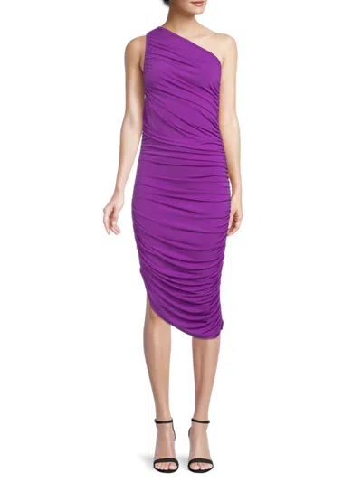 Renee C Women's One Shoulder Ruched Bodycon Dress In Purple