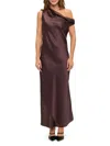 Renee C Women's One-shoulder Satin Maxi Dress In Purple