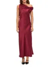Renee C Women's One-shoulder Satin Maxi Dress In Red