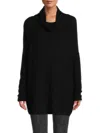 Renee C Women's Open Back Turtleneck Top In Black
