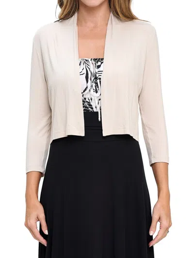Renee C Women's Open Front Bolero In Beige
