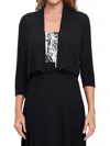 Renee C Women's Open Front Bolero In Black