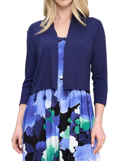 Renee C Women's Open Front Bolero In Navy