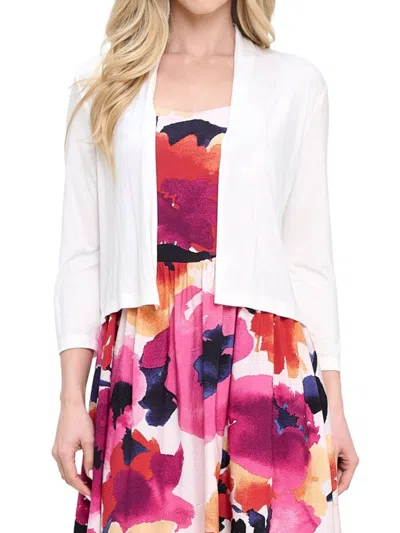 Renee C Women's Open Front Bolero In Off White