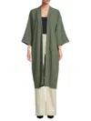 Renee C Women's Open Front Duster Cardigan In Olive