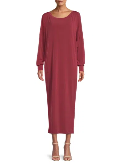 Renee C Women's Oversized Batwing Maxi Dress In Burgundy