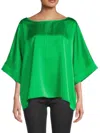 Renee C Women's Oversized Satin Top In Green