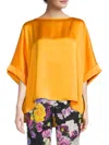 Renee C Women's Oversized Satin Top In Marigold