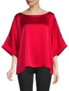 Renee C Women's Oversized Satin Top In Red