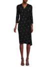 Renee C Women's Pineapple Print Sheath Wrap Dress In Green