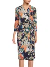 Renee C Women's Pineapple Print Sheath Wrap Dress In Sienna