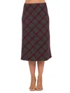 Renee C Women's Plaid Knit Pencil Skirt In Blue