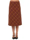 Renee C Women's Plaid Knit Pencil Skirt In Brown