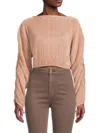 Renee C Women's Pleated Crop Top In Rose