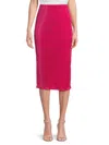 Renee C Women's Plisse Sheath Midi-skirt In Dark Fuchsia