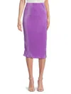 Renee C Women's Pleated Midi Skirt In Neon Lavender