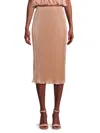 Renee C Women's Plisse Sheath Midi-skirt In Rose