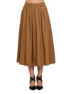 Renee C Women's Pleated Midi Skirt In Rust