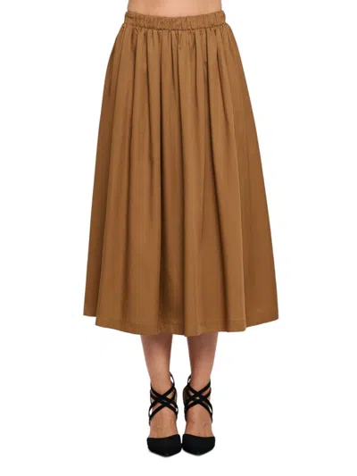Renee C Women's Pleated Midi Skirt In Rust