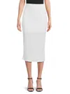 Renee C Women's Pleated Midi Skirt In White