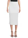 Renee C Women's Plisse Sheath Midi-skirt In White